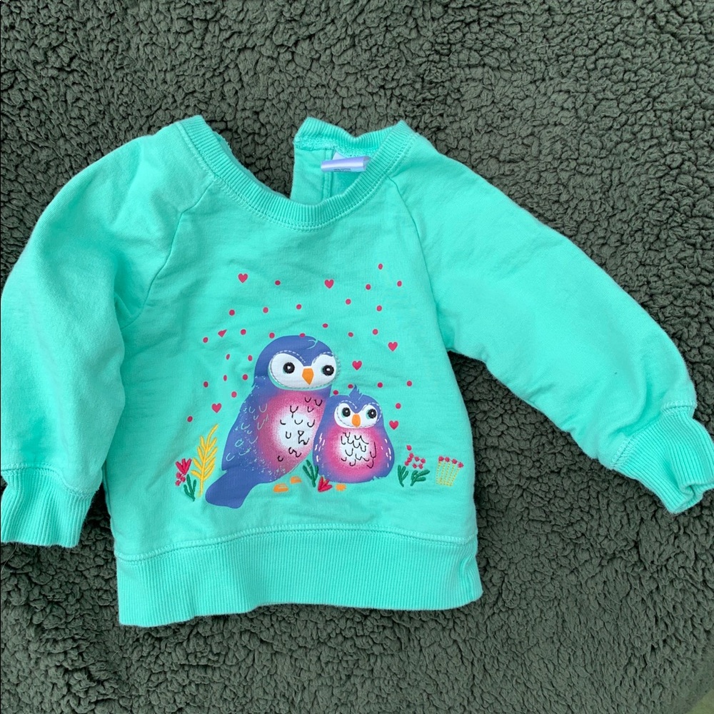 Baby hug 3-6 months long sleeve tee teal